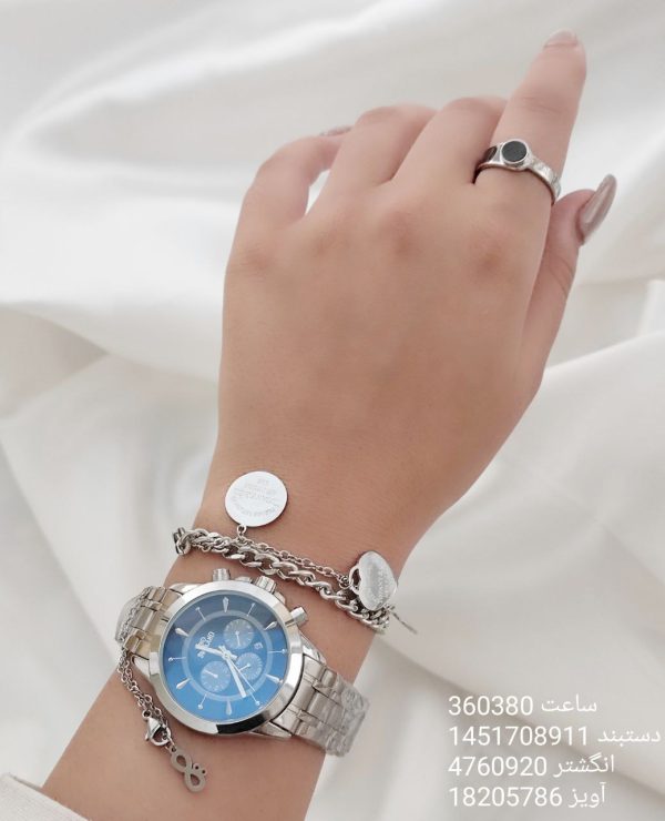 ست 4 تیکه ساعت، آویز، دستبند و انگشتر زنانه