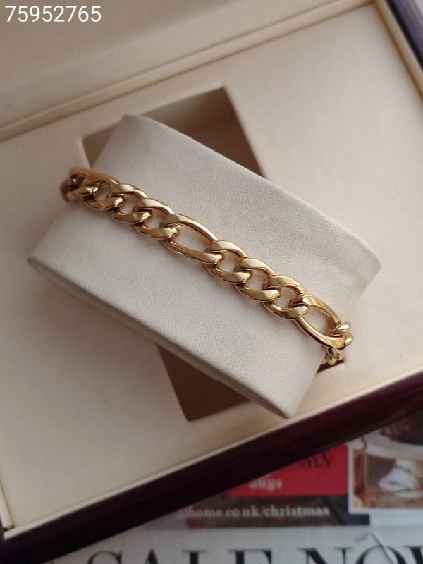 دستبند مردانه مشکی طرح زنجیر طلایی