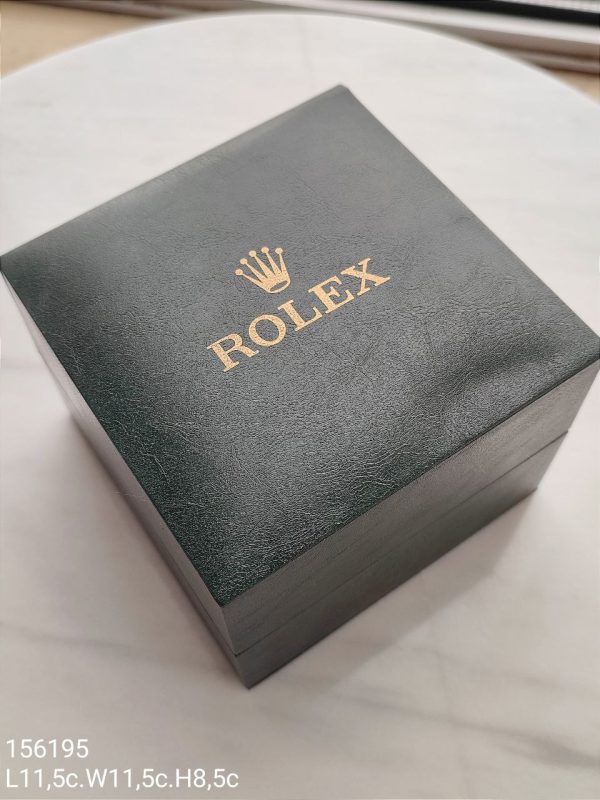 جعبه ساعت و دستبند مارک رولکس سایز 11.5 در 11.5 و ارتفاع 8.5 سانتی متر