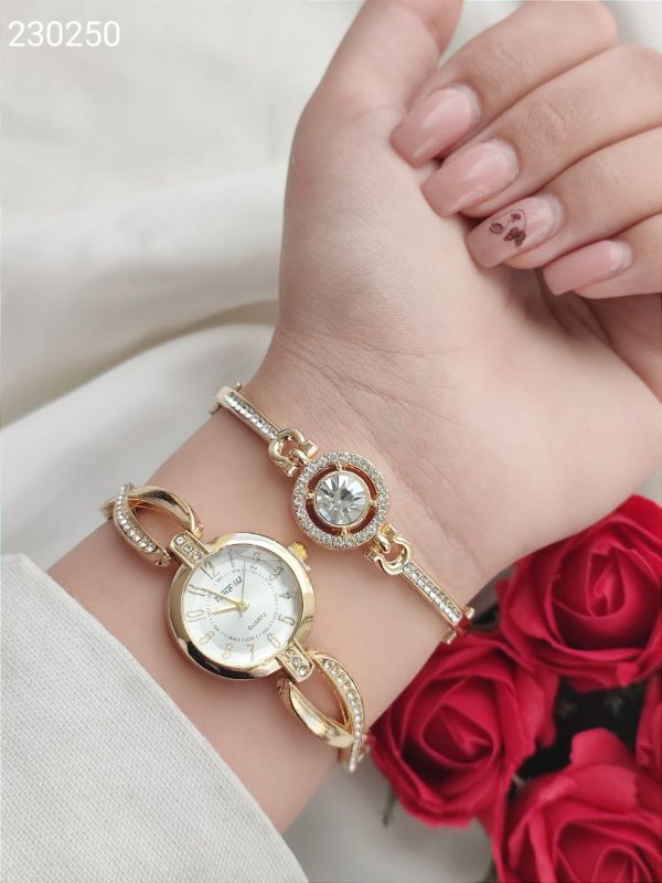 ست هدیه ساعت و دستبند زنانه خاص و شیک