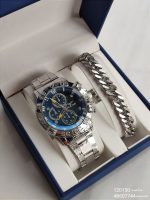 باکس هدیه مردانه ویژه روز مرد ساعت و دستبند رنگ نقره ای