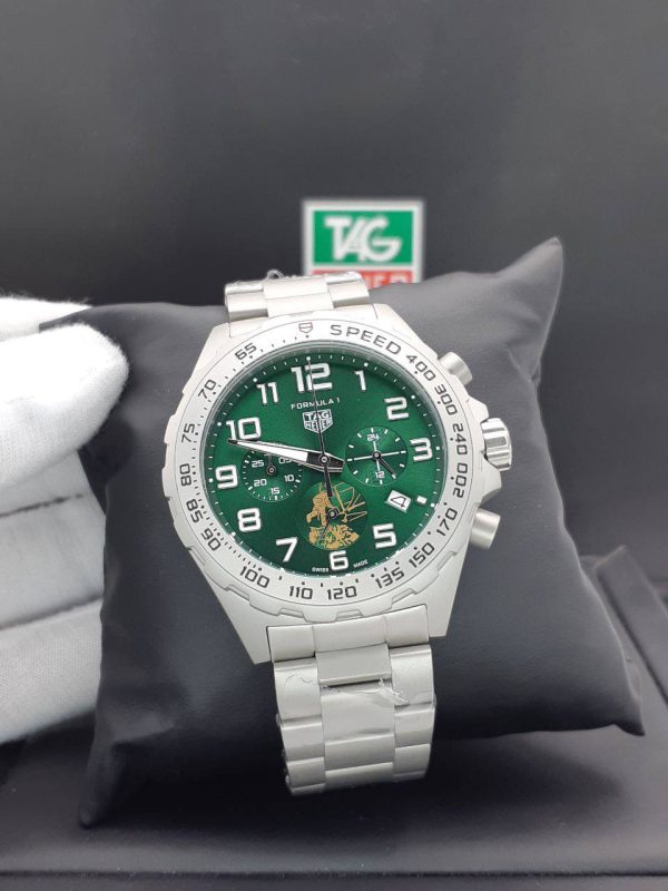 ساعت مردانه تگ هویر مدل فرمول یک صفحه سبز رنگ ثابت کیفیت عالی