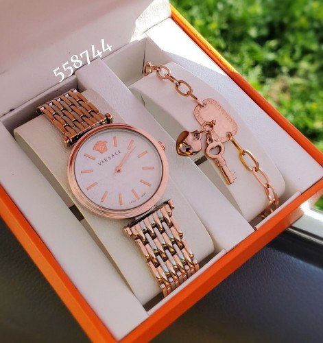 باکس هدیه ساعت و دستبند زنانه کیفیت عالی رنگ ثابت