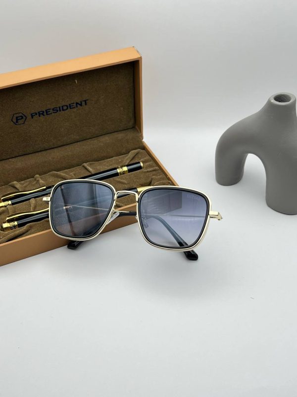 عینک اسپرت جدید دارای استاندارد UV400 فرم فلزی به همراه کاور و دستمال