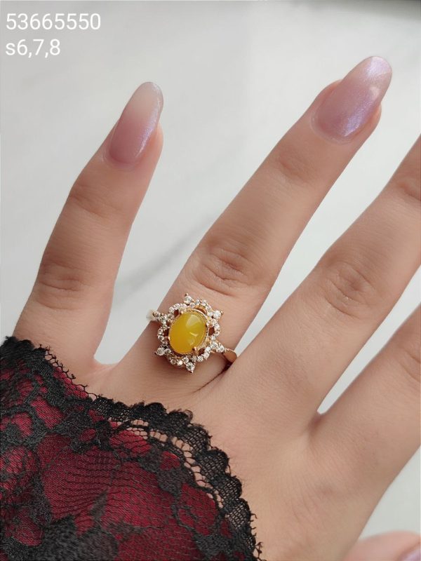 انگشتر زنانه طلاروس نگین دار کیفیت عالی رنگ ثابت