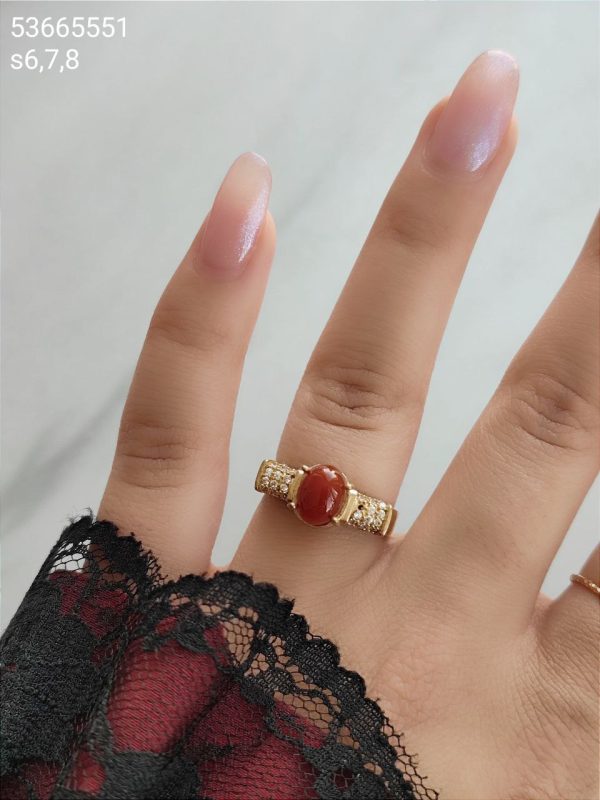انگشتر زنانه طلاروس نگین دار کیفیت عالی رنگ ثابت