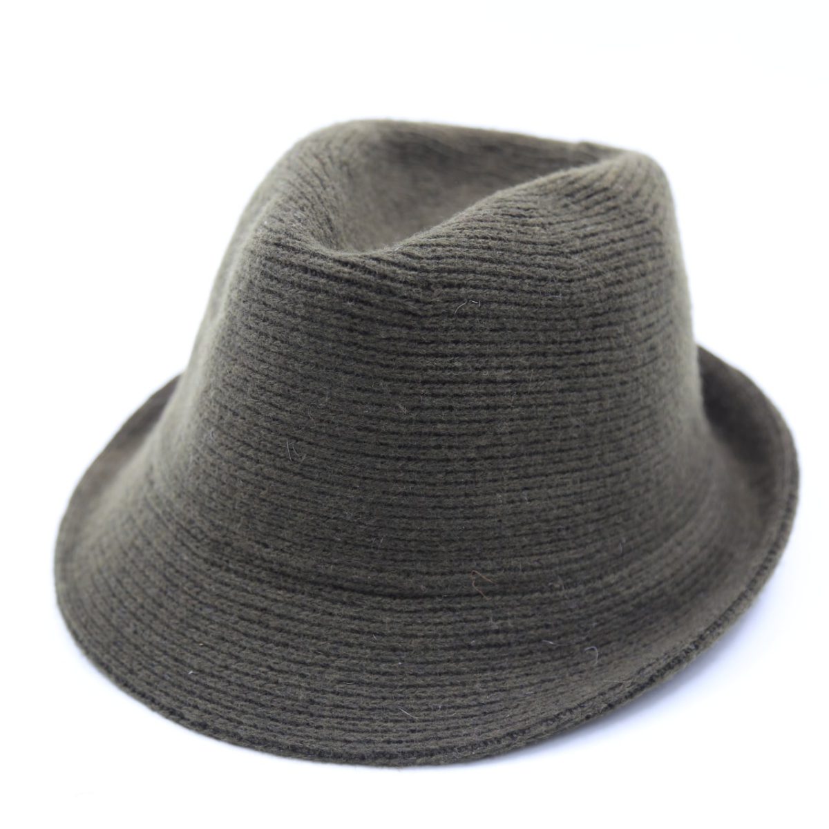 کلاه شاپو مردانه لبه دار طرح کلاسیک رنگ زغالی روشن بافت بیسیک