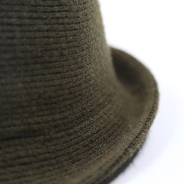 کلاه شاپو مردانه لبه دار طرح کلاسیک رنگ سبز بافت بیسیک