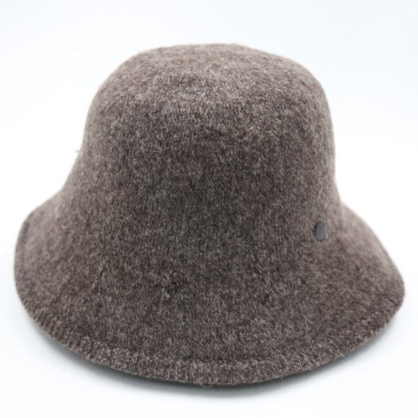 کلاه لبه دار طرح کلاسیک قهو ای بافت کلوش لبه زبرا