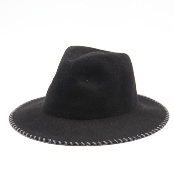 کلاه لبه دار مردانه رنگ خاکی کلاسیک نمدی فدورا بیسیک لبه کوک