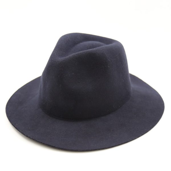 کلاه لبه دار مردانه رنگ سرمه ای کلاسیک نمدی فدورا بیسیک