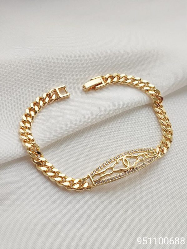 دستبند زنانه جواهری (طلایی) 19 سانتی متر