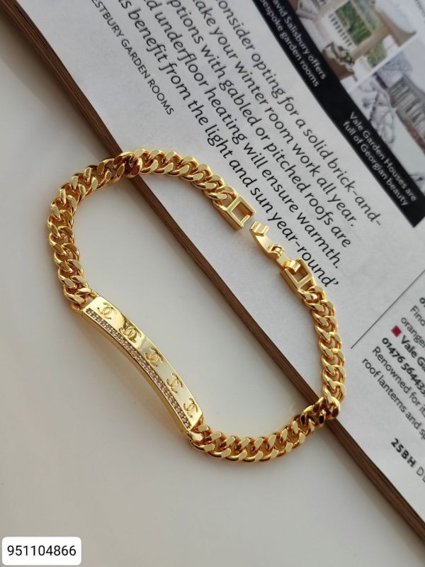 دستبند زنانه جواهری (طلایی) رنگ ثابت کیفیت عالی