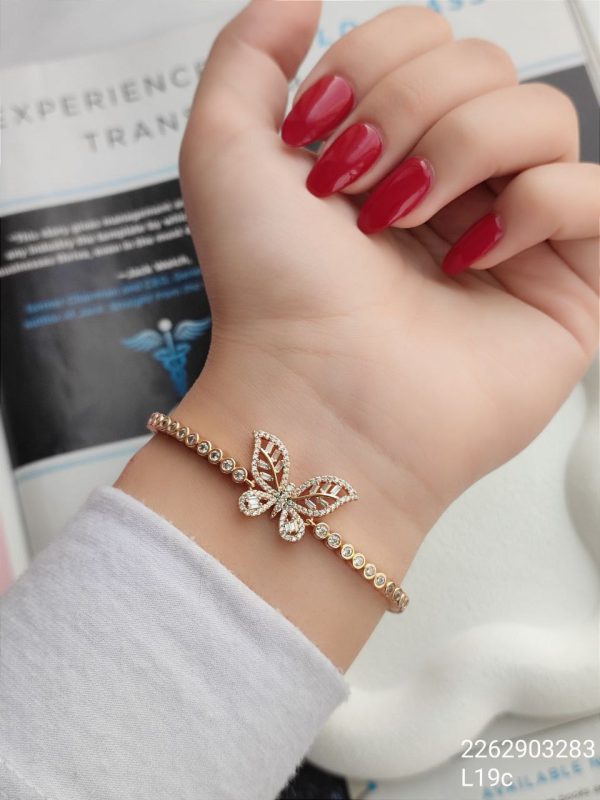 دستبند زنانه طرح پروانه مارک ژوپینگ کیفیت عالی رنگ ثابت