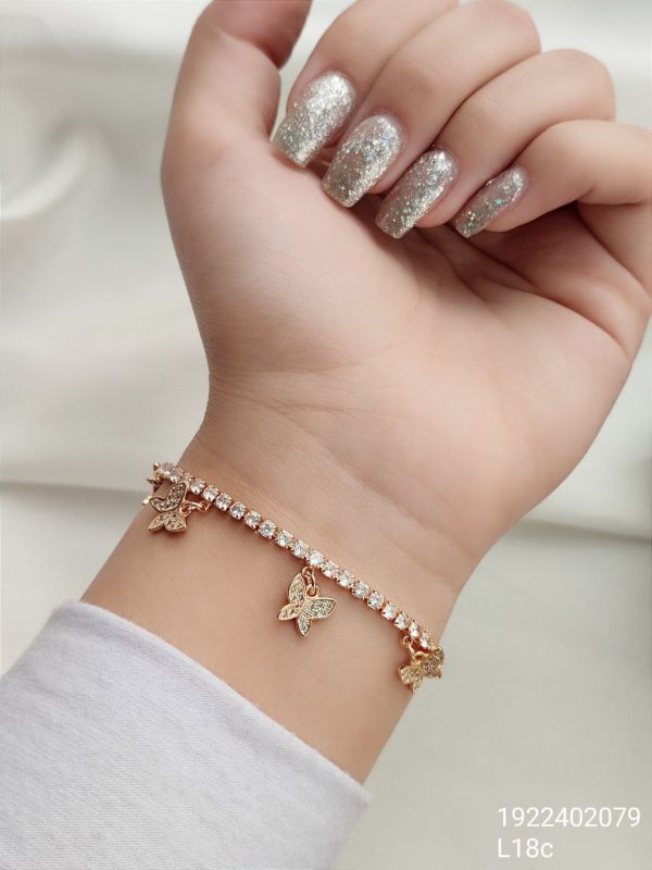 دستبند زنانه طرح پروانه مارک Ysx رنگ ثابت با کیفیت نگین دار