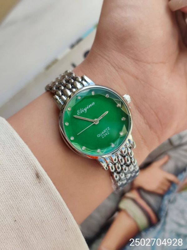 ساعت زنانه مارک الینا استیل صفحه سبز کیفیت عالی رنگ ثابت