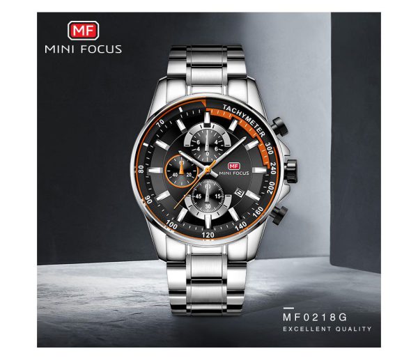 ساعت مردانه فلزی مارک مینی فوکس مدل 0218 سه موتوره فعال رنگ ثابت تقویم دار