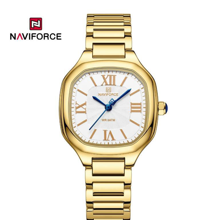 ساعت زنانه اورجینال مارک نیوی فورس NAVIFORCE مدل NF5042 بند استیل طرح گل رز موتور ژاپن کد 1925118 — تصویر ۲