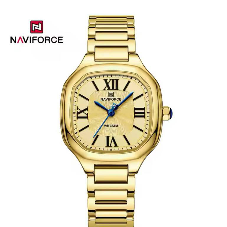 ساعت زنانه اورجینال مارک نیوی فورس NAVIFORCE مدل NF5042 بند استیل طرح گل رز موتور ژاپن کد 1925118 — تصویر ۳